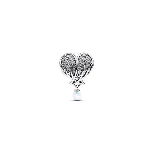 Sparkling Angel Wings & Heart Charm