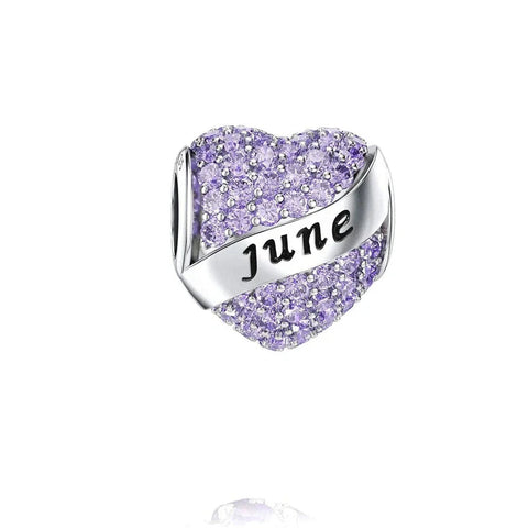 Sparkling Birthstone Heart Charms - Sparkling Birthstone Heart Charms