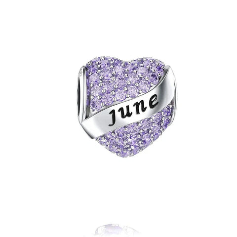 jewlouli sparkling birthstone heart charmscharmjewlouli jewelry fits pandora bracelet