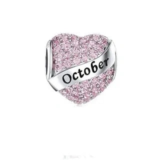 Sparkling Birthstone Heart Charms
