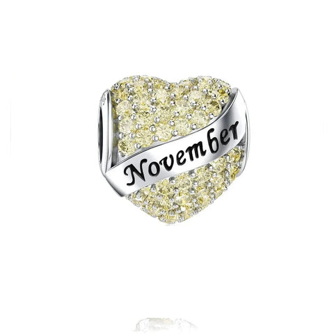 Sparkling Birthstone Heart Charms - Sparkling Birthstone Heart Charms