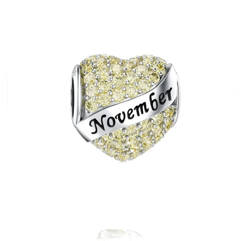 jewlouli sparkling birthstone heart charmscharmjewlouli jewelry fits pandora bracelet