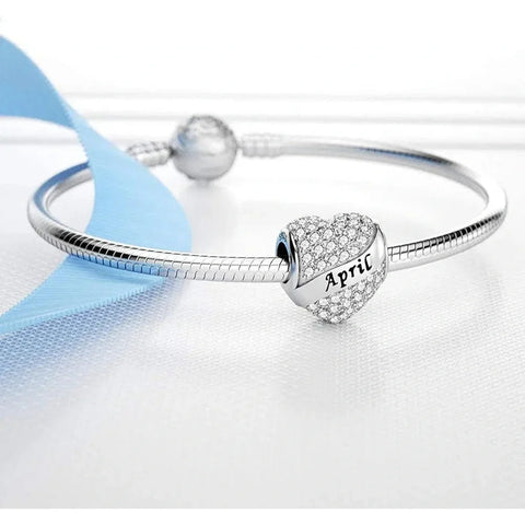 Sparkling Birthstone Heart Charms - Sparkling Birthstone Heart Charms