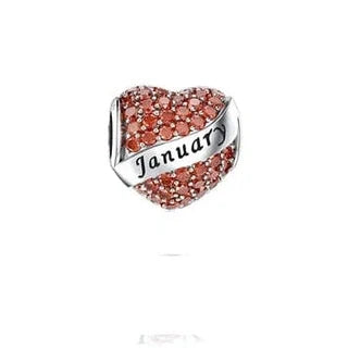 Sparkling Birthstone Heart Charms