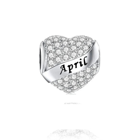 Sparkling Birthstone Heart Charms - Sparkling Birthstone Heart Charms