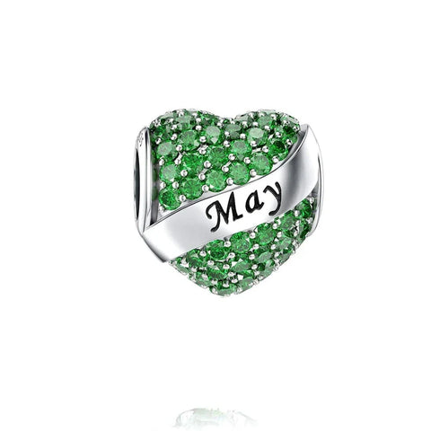 jewlouli sparkling birthstone heart charmscharmjewlouli jewelry fits pandora bracelet