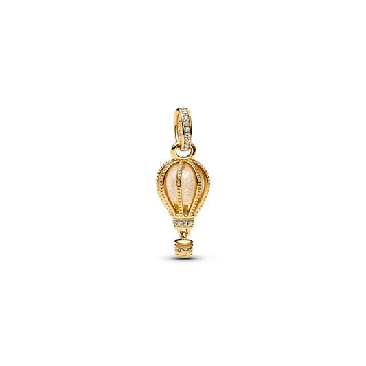 Sparkling Clear Hot Air Balloon Dangle Charm