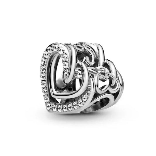 Sparkling Entwined Hearts Charm