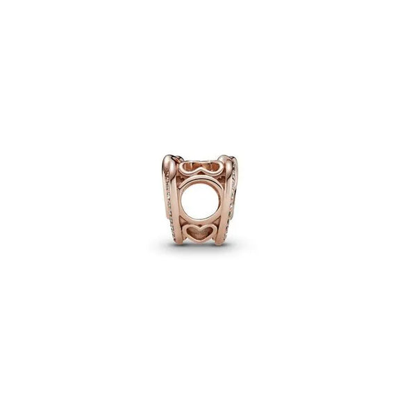 Sparkling Entwined Hearts Charm - Pandora Rose - Sparkling Entwined Hearts Charm Pandora Rose - Entwined hearts with sparkle in Pandora Rose, symbolizing eternal love.