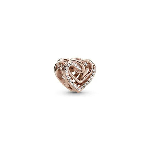 Sparkling Entwined Hearts Charm