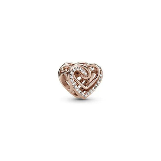 Sparkling Entwined Hearts Charm