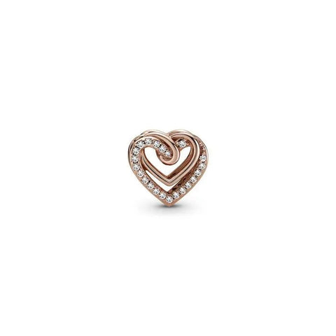 Sparkling Entwined Hearts Charm - Sparkling Entwined Hearts Charm