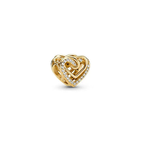 Sparkling Entwined Hearts Charm - Sparkling Entwined Hearts Charm