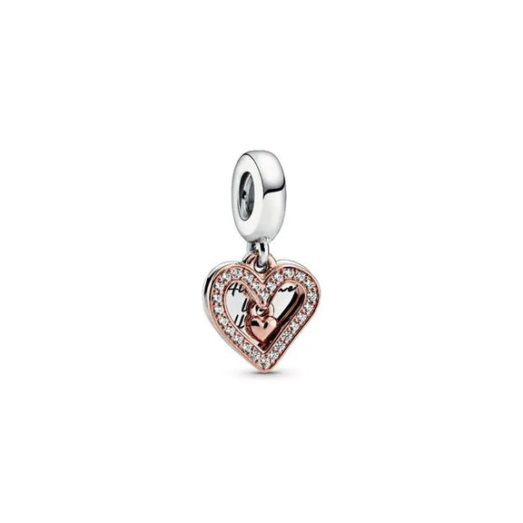 Sparkling Freehand Heart Dangle Charm - Pandora Rose - Sparkling Freehand Heart Dangle Charm Pandora Rose - Heart dangle charm in Pandora Rose, perfect for expressing affection.