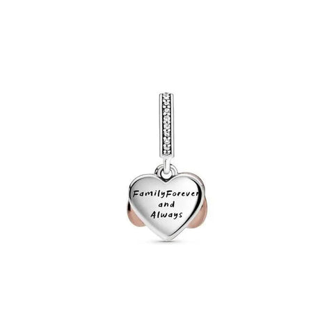 Sparkling Infinity Heart Dangle Charm - Sparkling Infinity Heart Dangle Charm