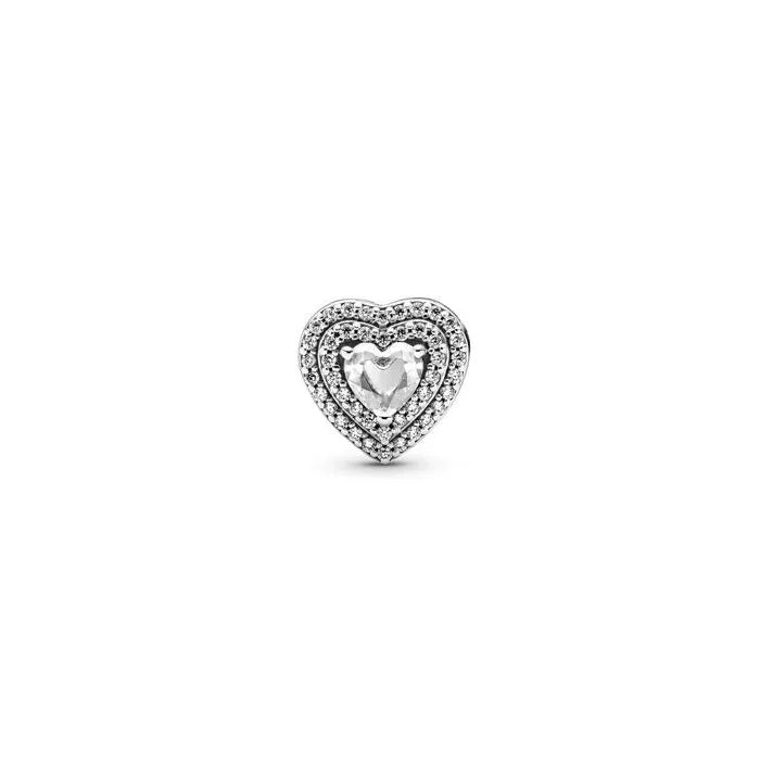 Sparkling Leveled Hearts Charm - Beautiful heart-shaped charm with sparkle, ideal for romantic themes.