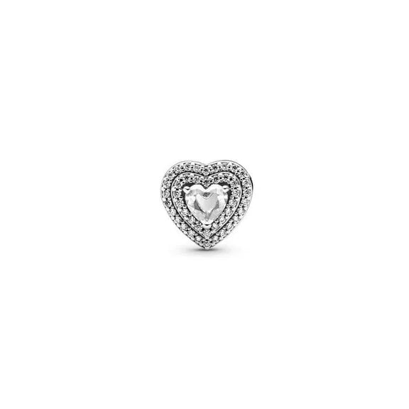 Sparkling Leveled Hearts Charm - Sparkling Leveled Hearts Charm - Beautiful heart-shaped charm with sparkle, ideal for romantic themes.