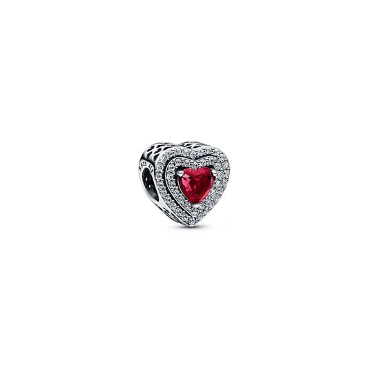 Sparkling Levelled Heart Charm - Heart-shaped charm with levelled sparkle, adding a romantic touch to jewelry.