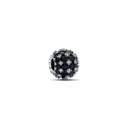 Sparkling Pave Round Black Charm