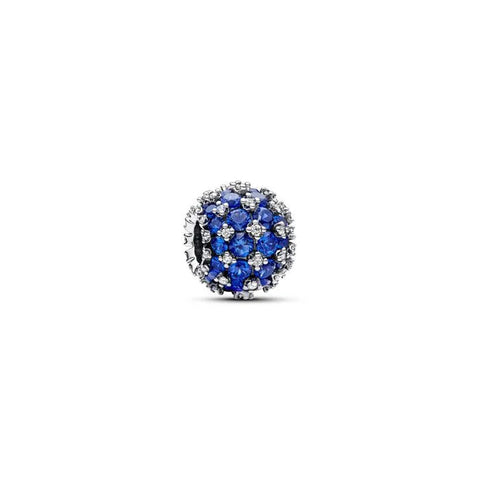 Sparkling Pave Round Blue Charm