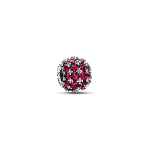 Sparkling Pave Round Pink Charm