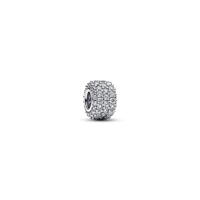 Sparkling Pavé Triple Row Charm - Triple row pavé charm, ideal for adding a touch of sparkle and sophistication.