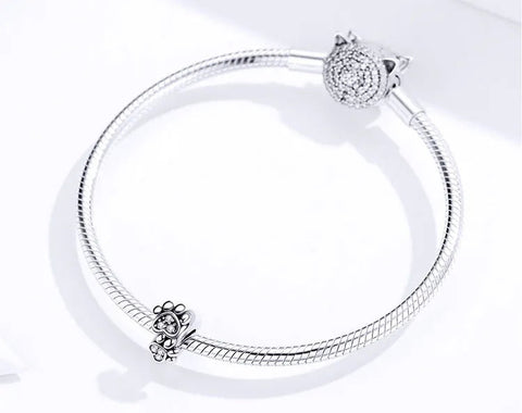 Crystal Paw Heart Charm
