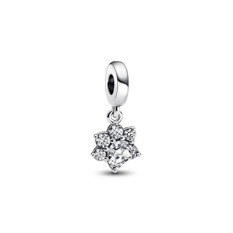 Sparkling Pet Paw Print Dangle Charm - Sparkling Pet Paw Print Dangle Charm