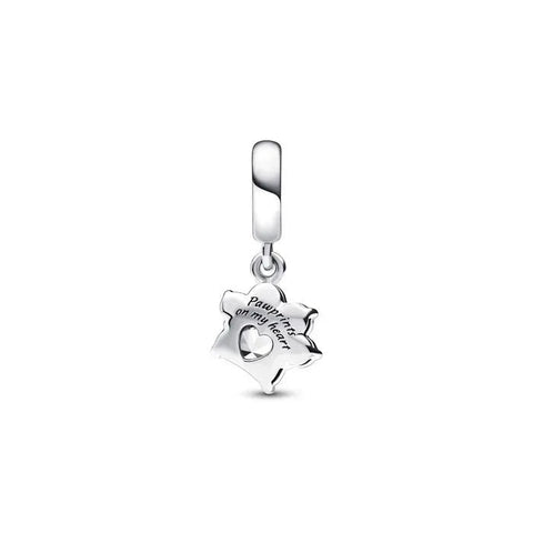 Sparkling Pet Paw Print Dangle Charm - Sparkling Pet Paw Print Dangle Charm