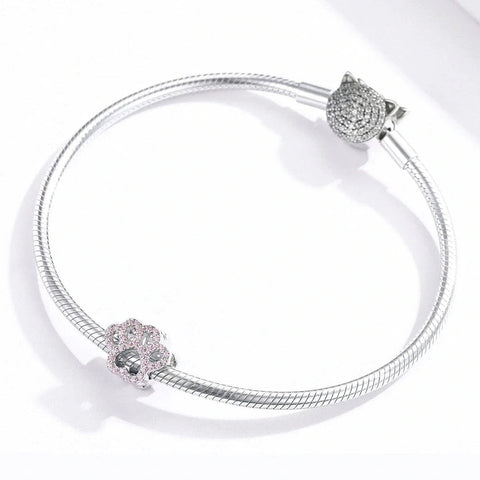 Sparkling Paw Print Charm