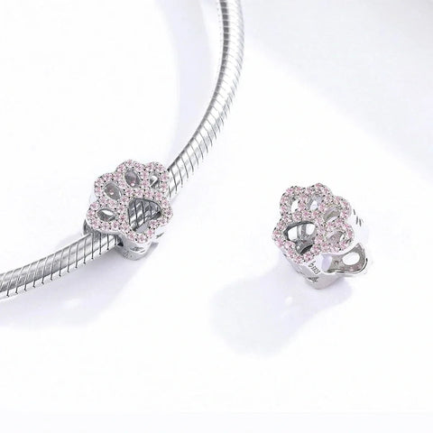 Sparkling Paw Print Charm
