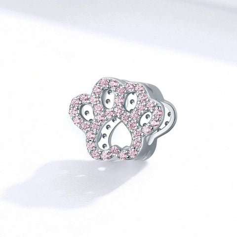 Sparkling Paw Print Charm
