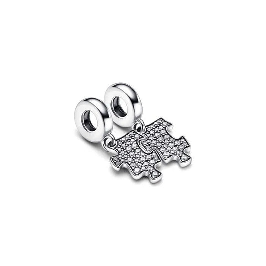Sparkling Puzzle Piece Dangle Charm