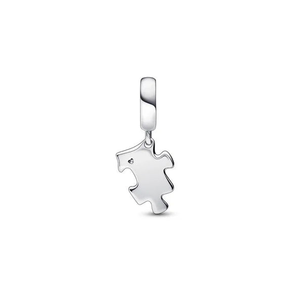 Sparkling Puzzle Piece Dangle Charm - Sparkling Puzzle Piece Dangle Charm - Shimmering puzzle piece charm, a unique addition for celebrating bonds.