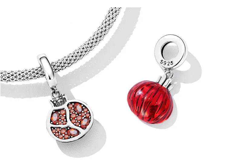 sparkling red pomegranate charm