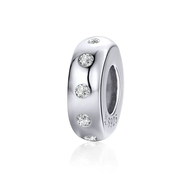 Sparkling Diamond Barrel Charm - sparkling silver diamond barrel charm