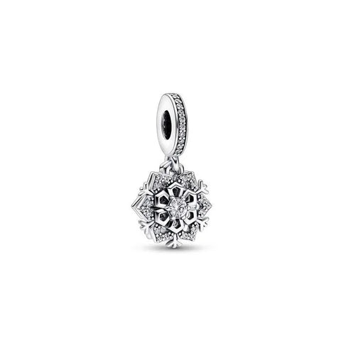 Sparkling Snowflake Double Dangle Charm - Sparkling Snowflake Double Dangle Charm