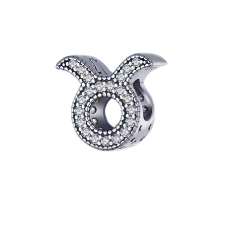 Sparkling Taurus Zodiac Charm - Sparkling Taurus Zodiac Charm - Elegant Taurus zodiac charm with sparkling details, celebrating this earth sign.