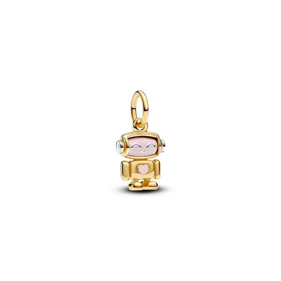 Spinnable Face Robot Dangle Charm - Pandora Shine - Spinnable Face Robot Dangle Charm Pandora Shine - Fun robot charm with spinnable face, ideal for playful collections.