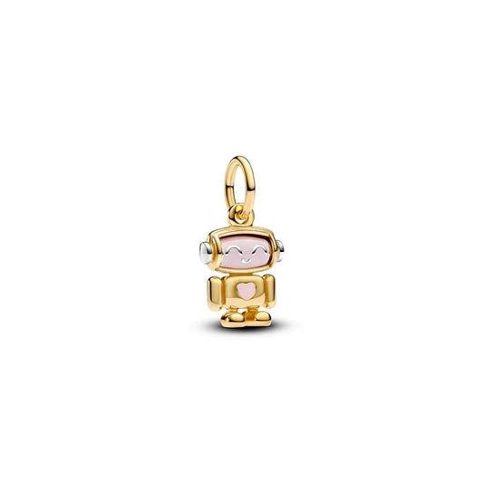 Spinnable Robot Face Dangle Charm