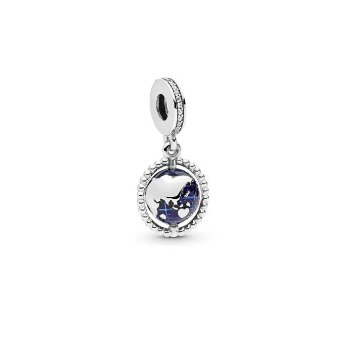 Spinning Globe Dangle Charm - Globe charm with a spinning feature, representing a love for travel and adventure.