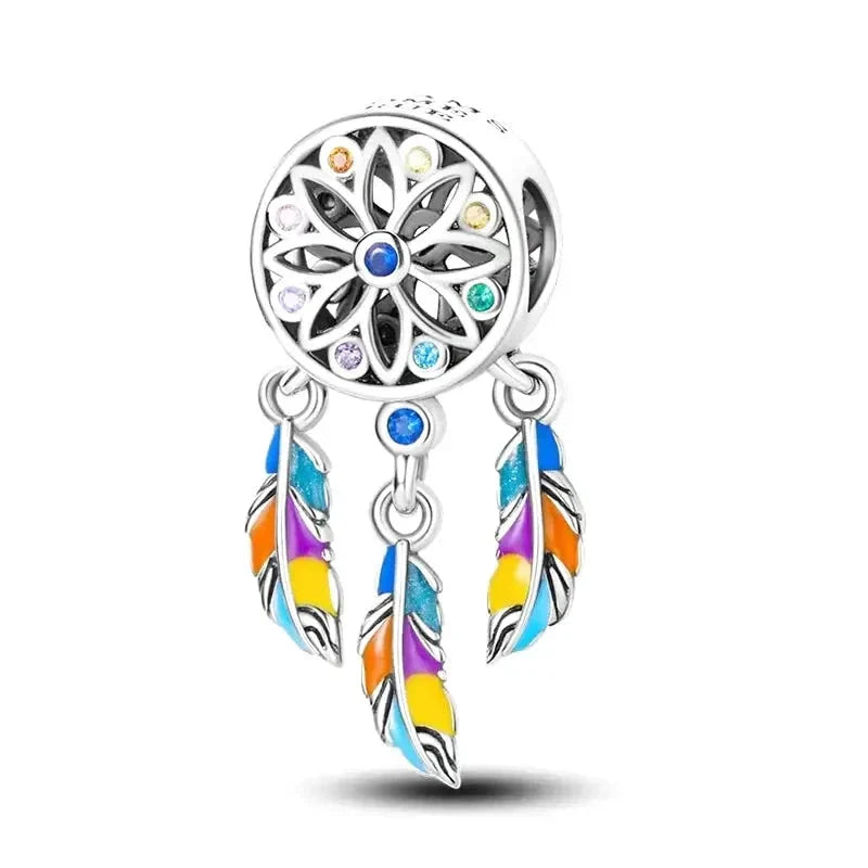 spiritual-dream-catcher-charm fits Pandora bracelet affordable charm Jewelry