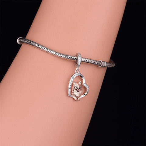 jewlouli spitz dog pandora charm jewelry fits pandora bracelet