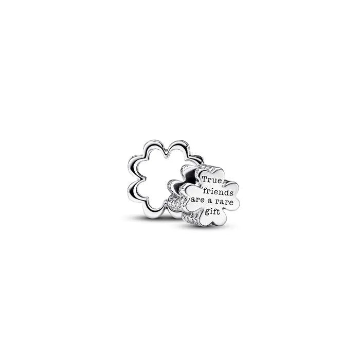 Splittable Four Leaf Clover Charm - Lucky four-leaf clover charm that splits, ideal for sharing good fortune.