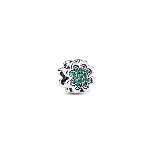 Splittable Four Leaf Clover Charm - Charming four-leaf clover charm, adding a lucky touch to jewelry.