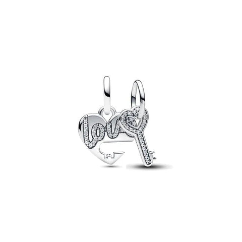 Splittable Heart & Key Dangle Charm