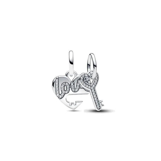 Splittable Heart & Key Dangle Charm