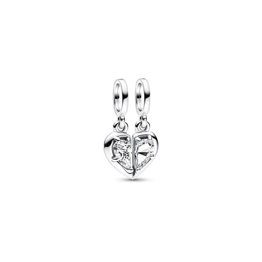 Splittable Mother Daughter Dangle Charm - Beautiful heart charm for mothers and daughters, designed for sharing.