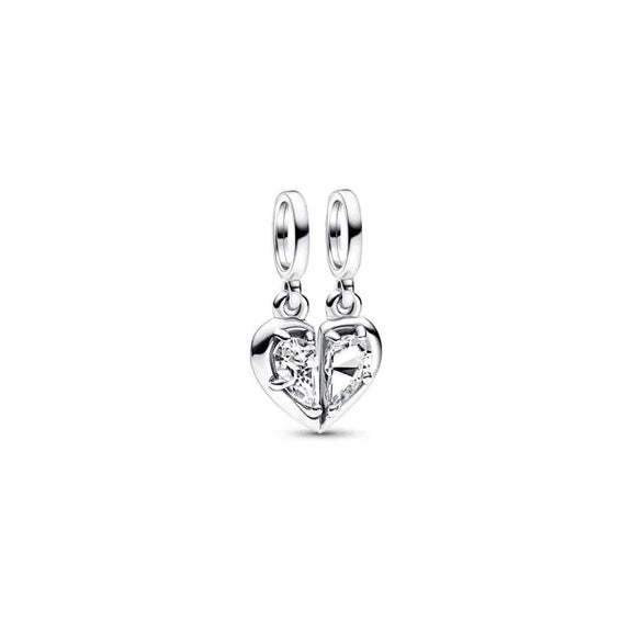 Splittable Mother & Daughter Dangle Charm - Splittable Mother Daughter Dangle Charm - Beautiful heart charm for mothers and daughters, designed for sharing.