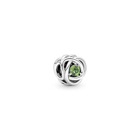 Spring Green Eternity Circle Charm - August - Spring Green Eternity Circle Charm - August
